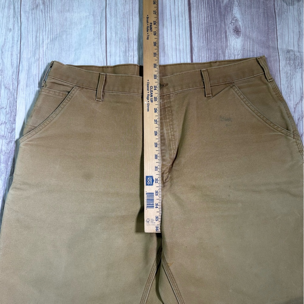 Men’s Vintage Made in the USA Carhartt B11 Carpenter Brown Canvas Cut Off Shorts - Picture 3 of 11